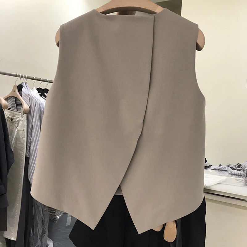 2024 Spring New Irregular Split Pullover Round Neck Sleeveless Tank Top Vest Top Women's Fashion vest women