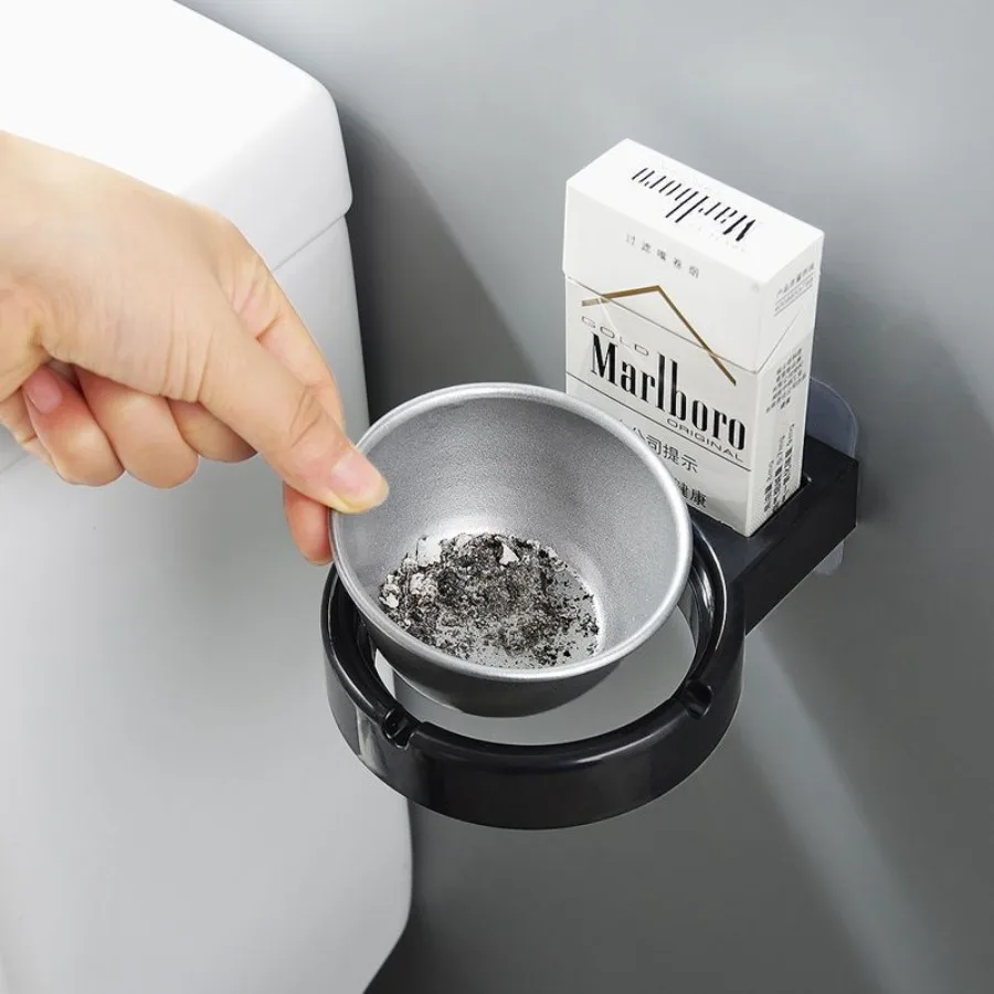 Portable Ashtray Stainless Steel Ashtray Metal Ashtray 1PC Portable Ashtray Wall Stainless Steel Pocket Smoke Holders Storage Cup for Toilet Home Office Cigarette Case for Smoker