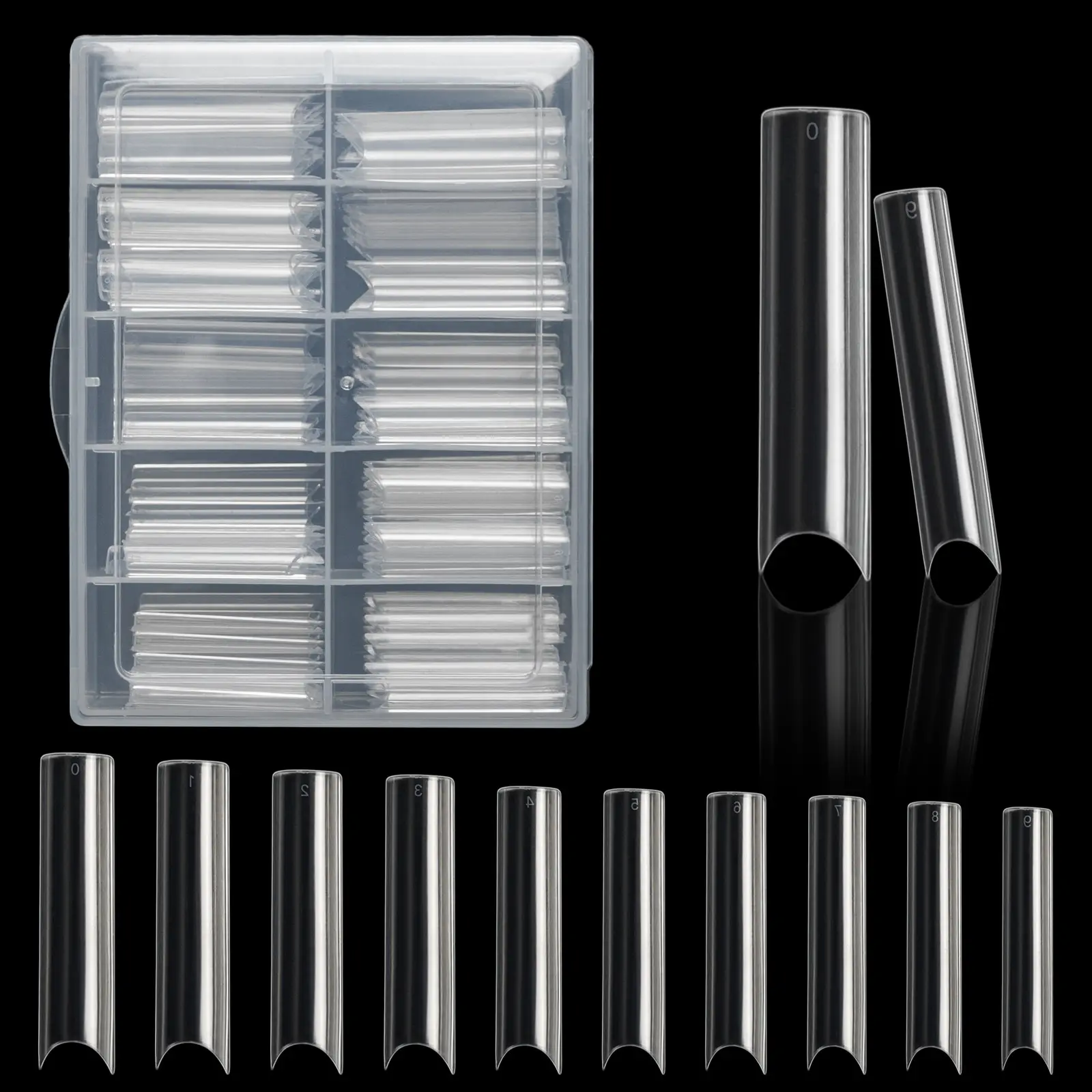Description Picture 2 of item100pcs/Box XXL Extra Straight Nail Tips Long Square Coffin False Nails C Curved ABS Fake Nails Manicure Salon Nail Art Tools