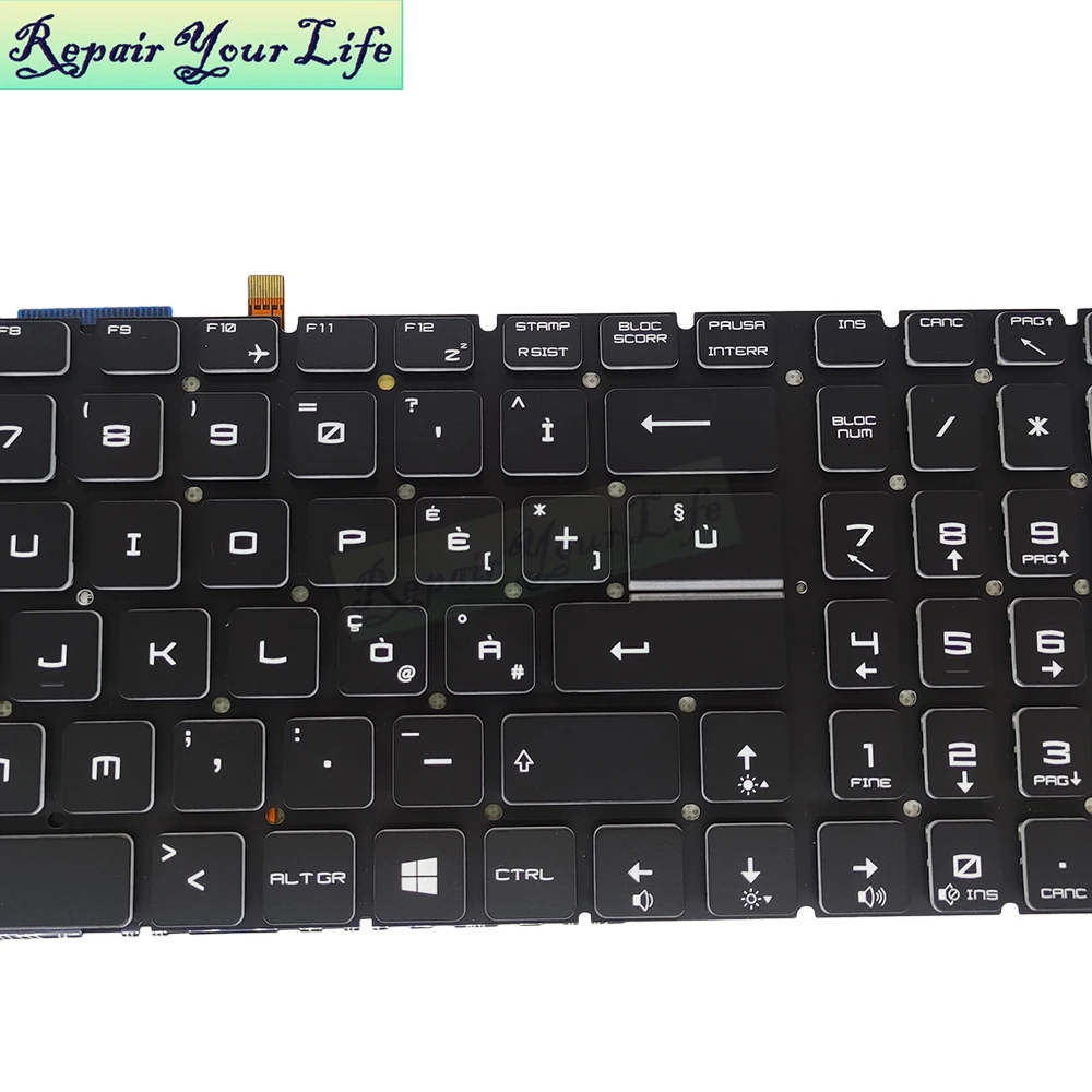 Alemão Italiano Francês Azerty Teclados do Portátil Teclado Retroiluminado para Msi Gs60 Gs70 Gl62 Gl62m Gt72 V143422gk1 Ele Luz de Fundo Branco - Imagem 2