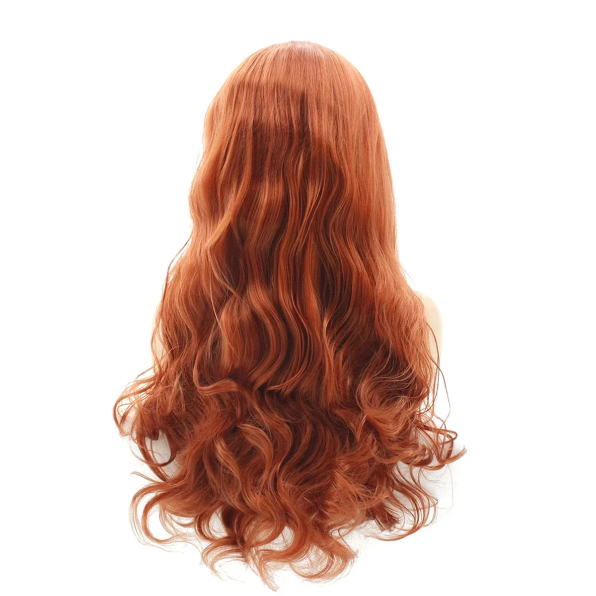 

16 Inches Lace Front Wig Kinky Straight-Human Hair Feeling Synthetic Wig Natural Long Wavy Roll Wig