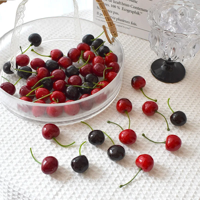 Red Cherry Foam Decoration Home Party Christmas Decor Kitchen Window Displays Fake Fruits Model Food Photography Props 20/10Pcs artificial fruits and vegetables