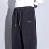 Autumn Winter Stretch Corduroy Pants Men Thick Elastic Waist Korea Baggy Straight Jogger Outdoors Trousers Male Large Size M-5XL 5