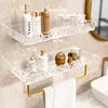 Bathroom Shelf Wall-mounted Shelves Cosmetic Storage Rack No-punch Sink Towel Shampoo Storage Rack Bath Organizer Accessories 1