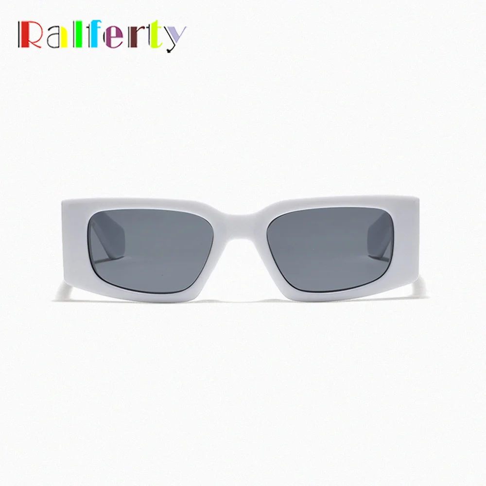 Ralferty Vintage y2k rectangular Sunglasses Women Designer 2025 UV Protection Sun Glasses For Women Men White Green Outdoor 2