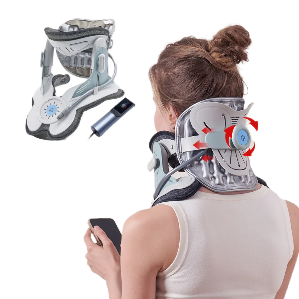 Electric Hand Pump OEM Custom Logo Neck Fixation Brace Soft Adjustable  Pain Relief Cervical Collar Neck Traction Device