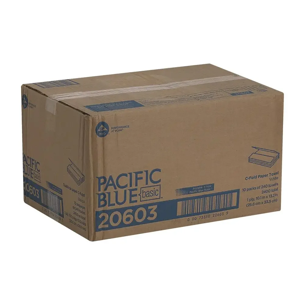 240-Pack Basic C-Fold Paper Towels Affordable Sustainable All-Purpose Hand Towels