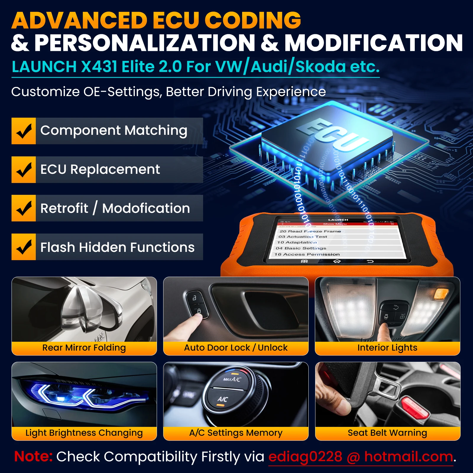 2025 ローンチ X431 Creader Elite V2.0 方向性診断ツールすべての