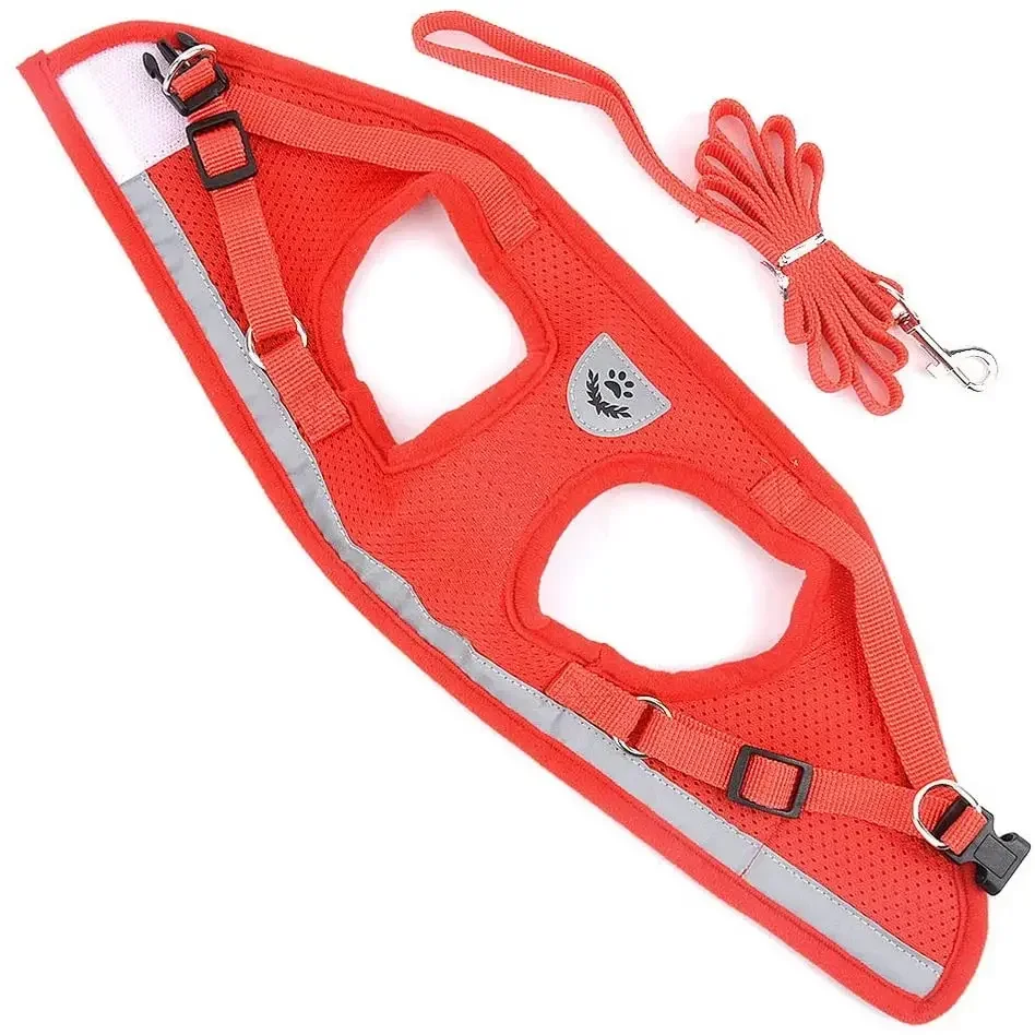 Reflective Cat Harness Breathable Cat Dog Harness Leash Set Adjustable Puppy Dogs Vest Dog Accessories for Small Dogs