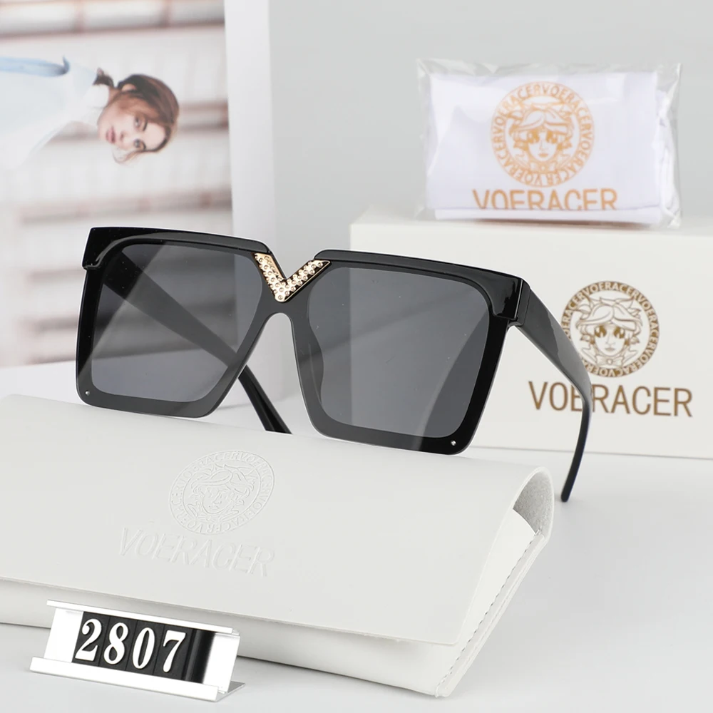 

VOERACER-V-Shape Square Large Frame Sunglasses Personality Fashionable Versatile Women Eyewear Leisure Daily Travel Sunshades