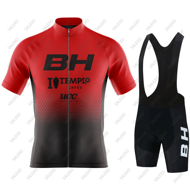 BH-Conjunto de Ropa de Ciclismo para hombre, Maillot de manga corta, pantalones cortos con pechera, Verano