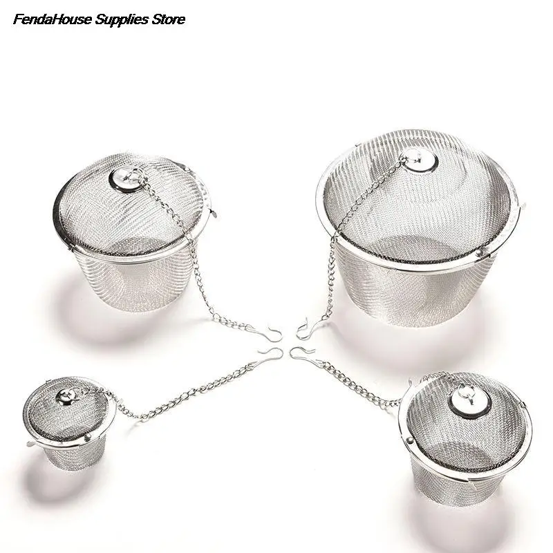 Description Picture 6 of item45/65/85/110mm Silver Reusable Stainless Mesh Herbal Ball Tea Spice Strainer Teakettle Locking Tea Filter Infuser Spic