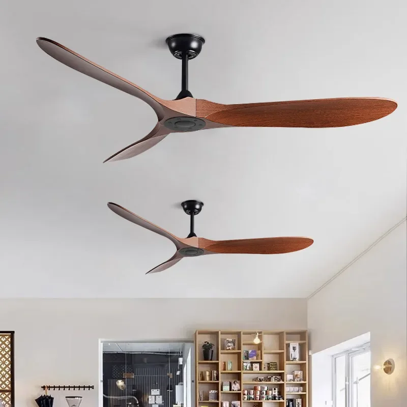 5-Leaf Strong Wind Nordic Ceiling Living Room Dining Room Industrial American Retro Commercial Variable Frequency Light Free Fan 5