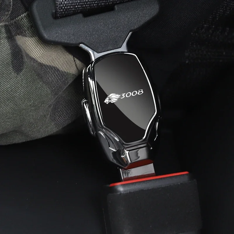 1pc Car Seat Belt Metal Jewelry Seat Belt Accessory Extender For Peugeot 3008