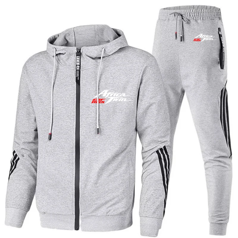 Africa Twin Crf 1000 L Crf1000 2023 Men's Brand New Zipper Sets Spring And Autumn Hoodie Hooded Tracksuit Sweatpants Suit