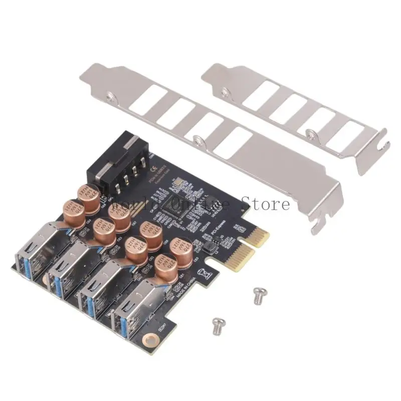 실용적인 PCIe-4 포트 USB 4Pin 카드 어댑터 카드 데스크탑 마더 보드 87HC 용 데스크탑 USB PCIE USB 3.2 확장 카드