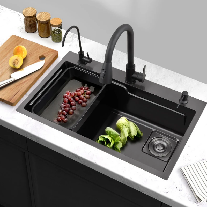 

Kitchen Sink 304 Stainless Steel Pure Hand Thickening Wash Vegetable Basin Large Single Slot Under Counter