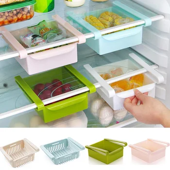 Scatola portaoggetti per frigorifero da cucina cassetto per frigorifero scorrevole organizzatore per congelatore trasparente scaffale portaoggetti per frigorifero salvaspazio accessori da cucina 1
