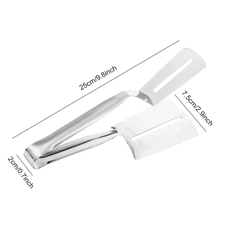 Barbecue Clip Food Tongs Kitchen BBQ Tools 304 Stainless Slotted Double Spatula Steak Clamps Meats Flipping Kitchen Accessories