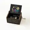 Classical Wooden Music Box Valentine's Day Crafts Hand Crank Carved Musical Box Fashion Gift Home Decoration 3
