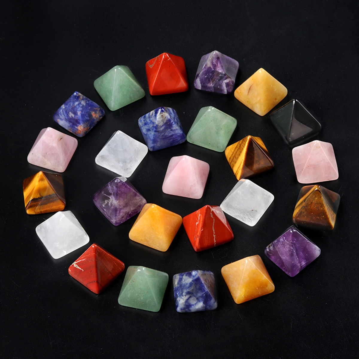 1pc Natural Agate Stone Gems Mineral Crystal Quartz Mini Pyramid Chakra Reiki Energy Healing Point Tower Room Home Decoration 5