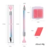 7pcs/Set Reusable Wax Refillable Embroidery Manicure Dotting Tool Nail Art Rhinestone Bead Wax Dotting Pen Otating Glue Point 6