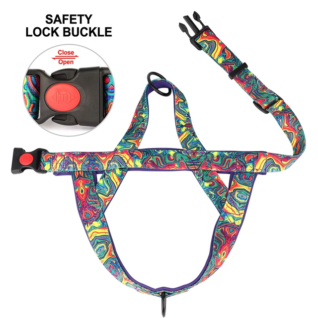 Quick Control Dog Harness With Handle No Pull Nylon Dogs Vest Harness Colorfull Print Pet Harness Adjustable Bulldog Chihuahua 3