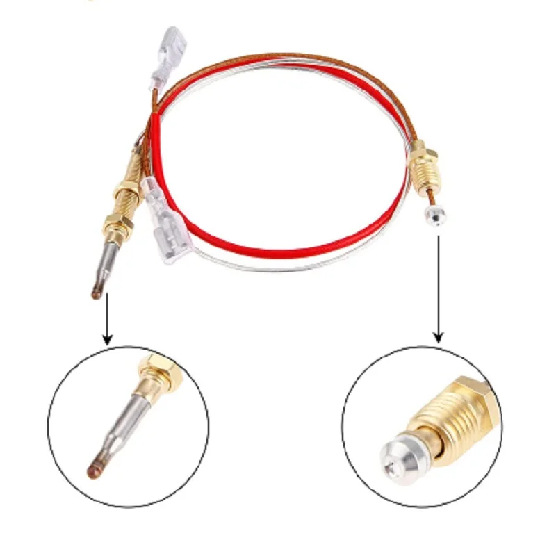 Outdoor Heater Thermocouple for Gas Patio Heater for BBQ Grill Fire Pit Fireplace Hose Connection M6*0.75 Head M8*1 End