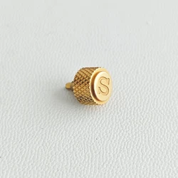 High - Quality Screw - in Case Replacement Watch Crown with Engraved 'S' and Crown Tube - NH35 NH36 (31 Rose gold)