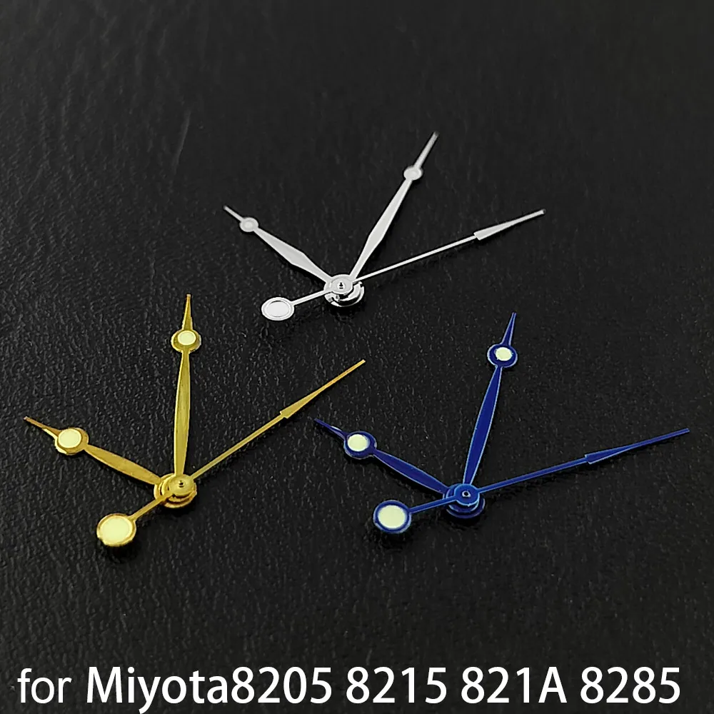 Elegant Silver, Gold, and Blue Luminous Watch Hands, 14.5mm