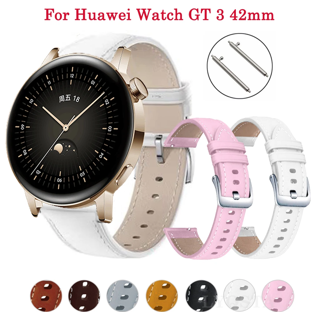 

Ремешок кожаный для часов Huawei Watch GT2/GT3 Pro, браслет для смарт-часов GT 3 42 мм, 20 мм 43 мм