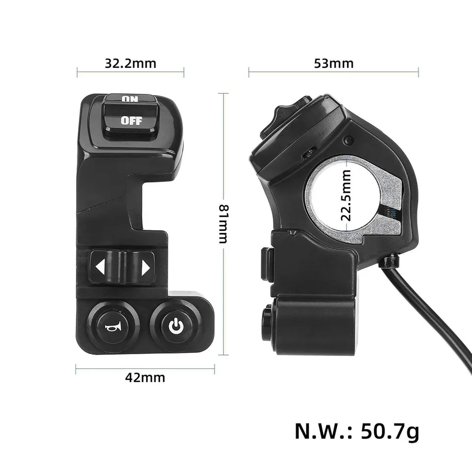 E-scooter On/off Control Turn Signal Bell Switch Button For