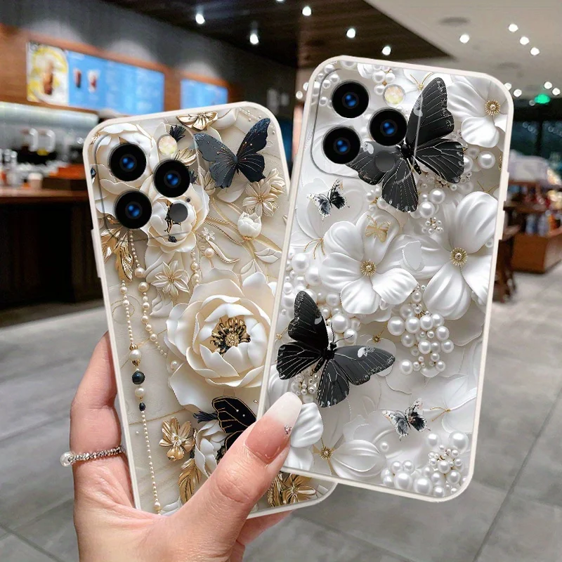 Shiny Beautiful Rose Butterfly iPhone 17 16 15 14 13 12 11Pro Max Plus