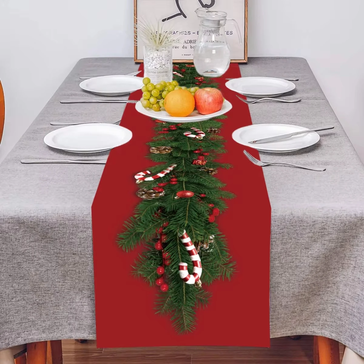 Festive Christmas Table Runner - Holiday Home Decoration & New Year Ornament