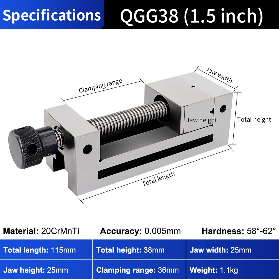 1.5/2 Inch High Precision Right Angle Vise Tools Steel Gad Tongs Manual Flat-nose Pliers For Fixture of Grinding Machine 2