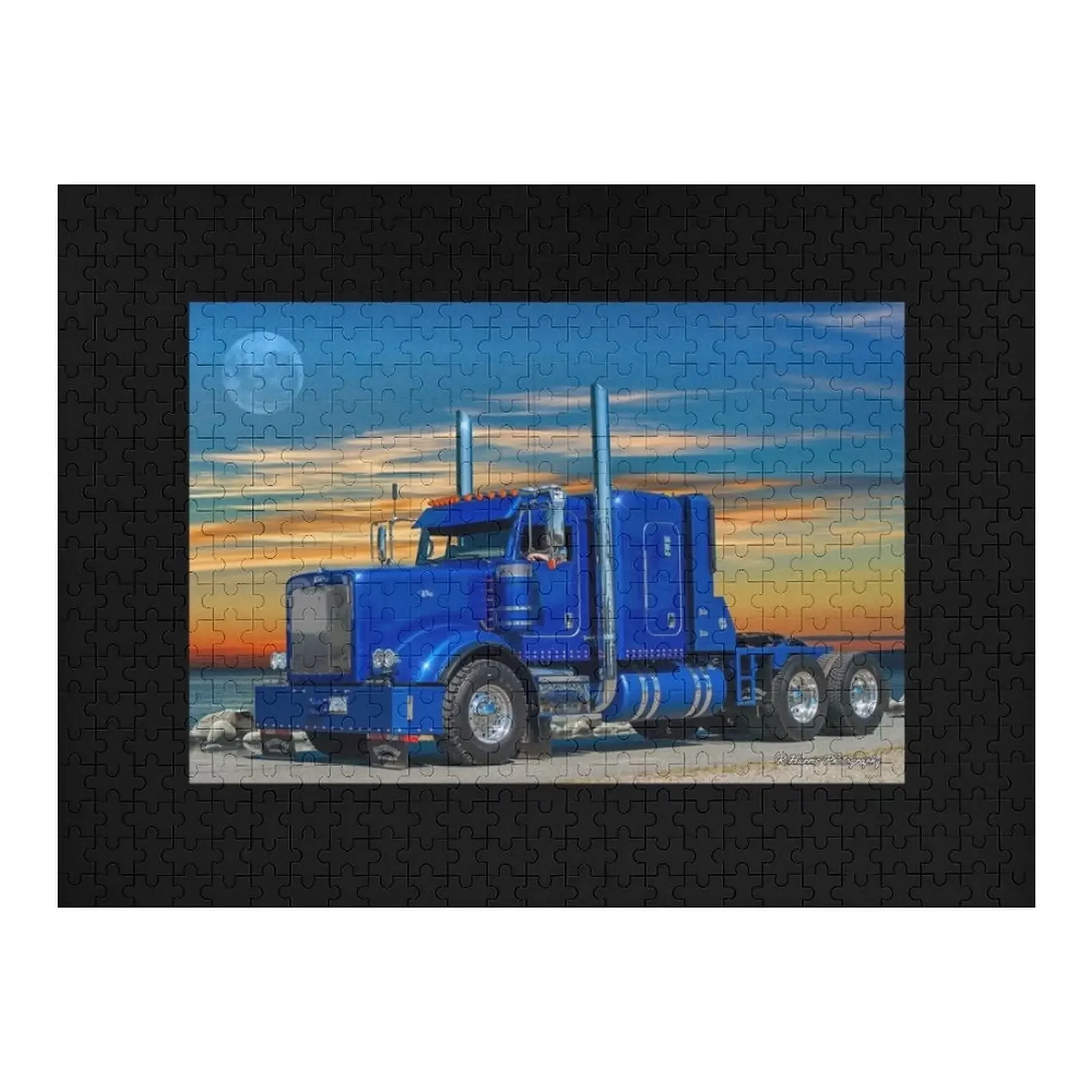 Blue Peterbilt Jigsaw Puzzle Custom Wood Photo Personalized Puzzle