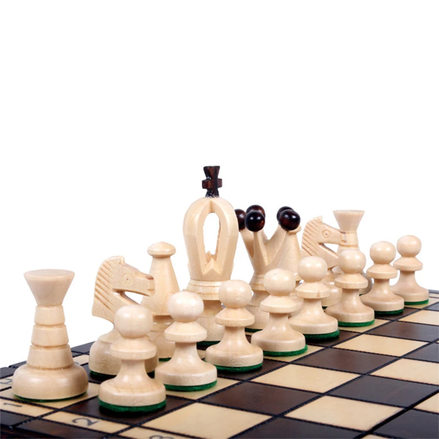 Mini conjunto de xadrez de madeira luxo torneio padrão internacional  portátil dobrável ornamento do vintage jogo tabuleiro arte decoração -  AliExpress