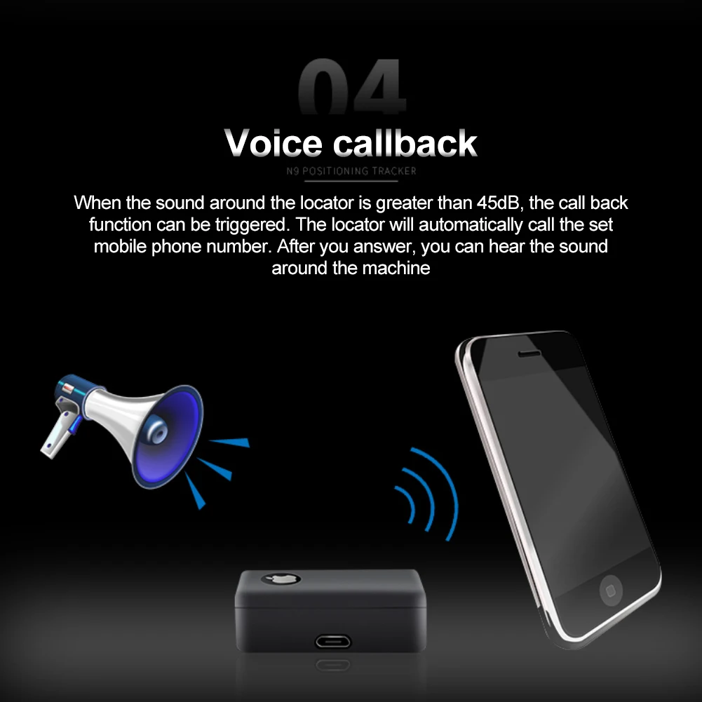 Anti-Lost Alarm N9 Upgrade MINI GSM AUDIO LISTENING SENSITIVE MICROPHONE Ear Bug Device Retainer Tracker Loss Preventer