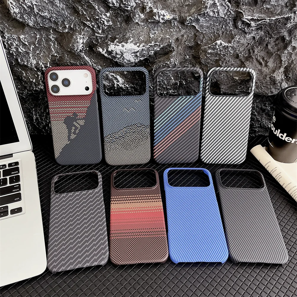 Sleek Carbon Fiber Kevlar Texture Phone Case, Enhanced Protective Cover