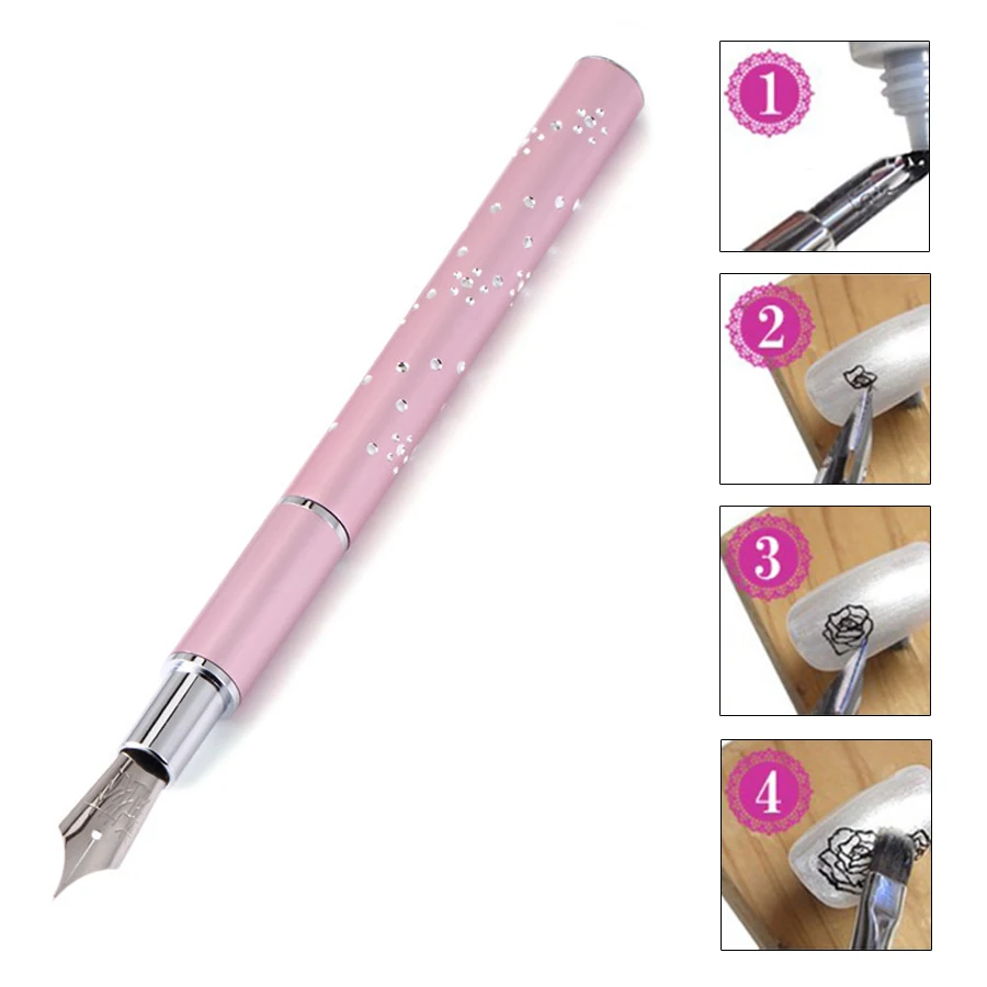 Nail Art Malstift-Set mit 5 Punkten, Spitzen-Liner-Stift und feinem Linien-Zeichenwerkzeug für Nail-Art-Detaillierung und Verschönerung – Detail 1