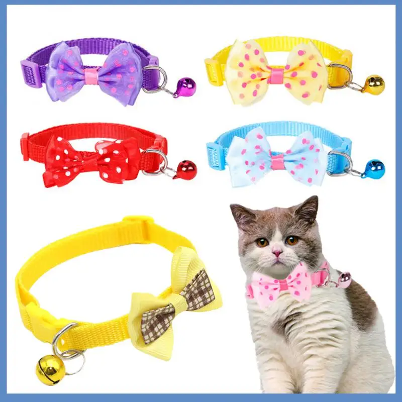 Adjustable Rhinestone Flower Pet Collar With Bell & Buckle - For Cats, Kittens, Puppies, Small Dogs