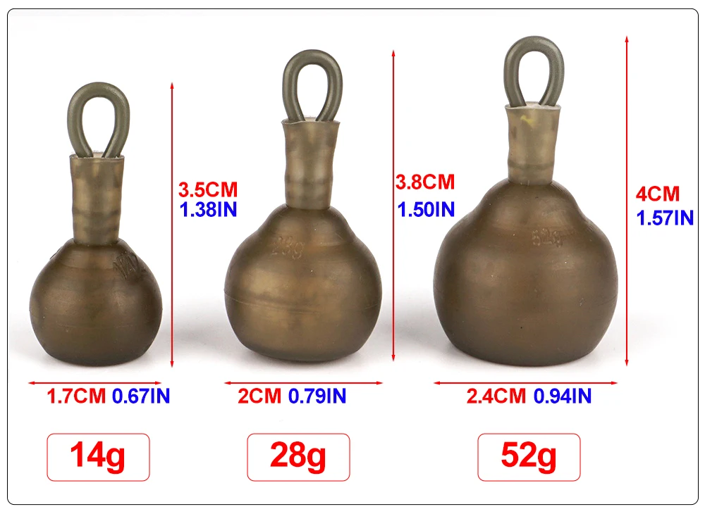 Hirisi Karpfenangeln Rückenblei Gummibeschichtete Wasserdruckbleie 14G/28G/52G Sicherheits-Clip-On-System für Angelzubehör – Detail 2