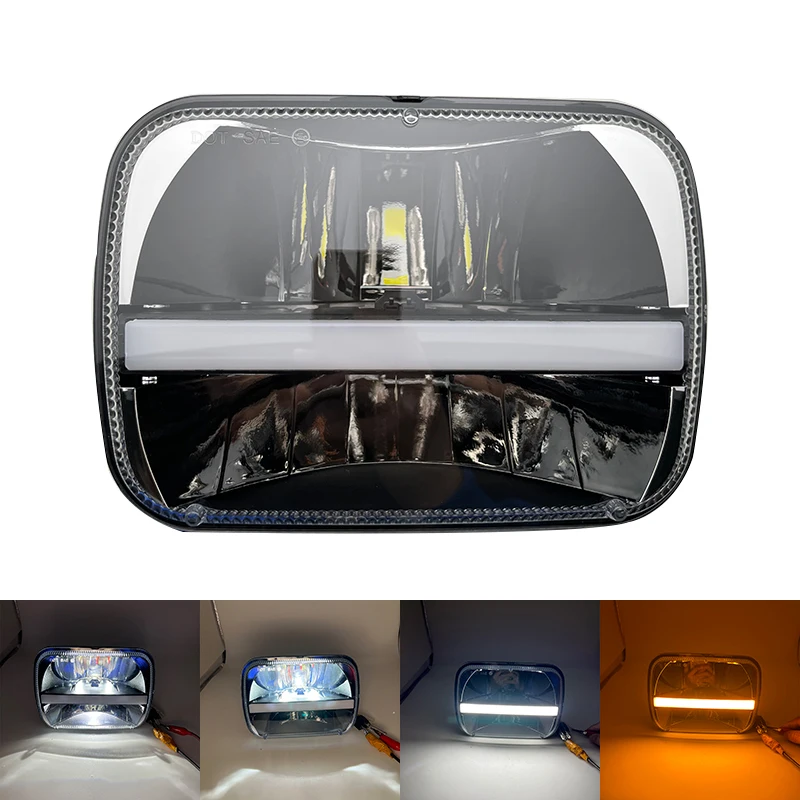 5X7in LED Vierkante Koplampen 150W DRL Hoge Dimlicht voor Jeep Wrangler YJ Cherokee XJ Toyota Pickup Koplampen 4X6 Truck 2 stuks