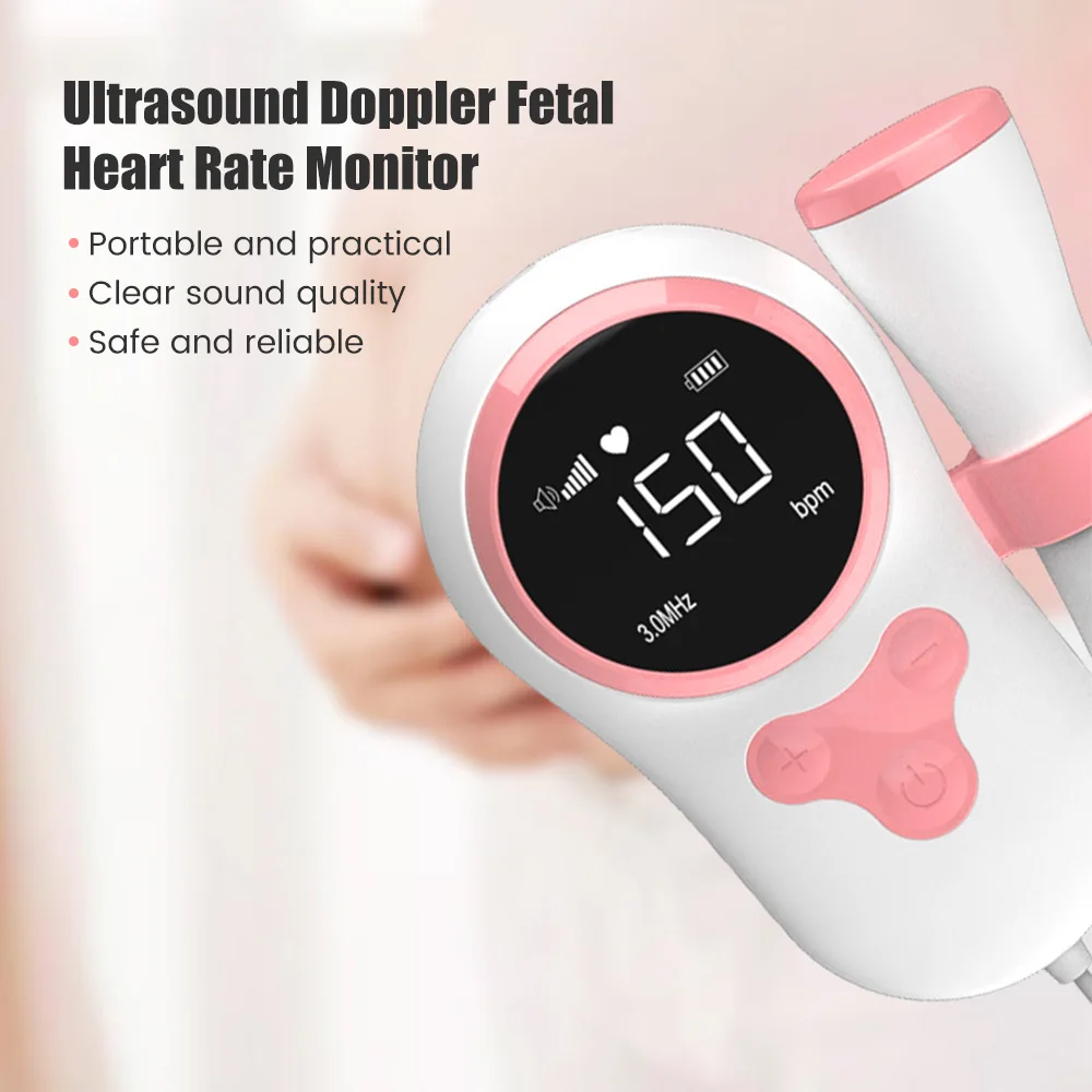 Fetal Heart Rate Monitor Upgraded Ultrasound Doppler Fetal Heart Rate Monitor Maternity Pregnancy Baby Fetal Sound Heart Rate Detector LCD No Radiation