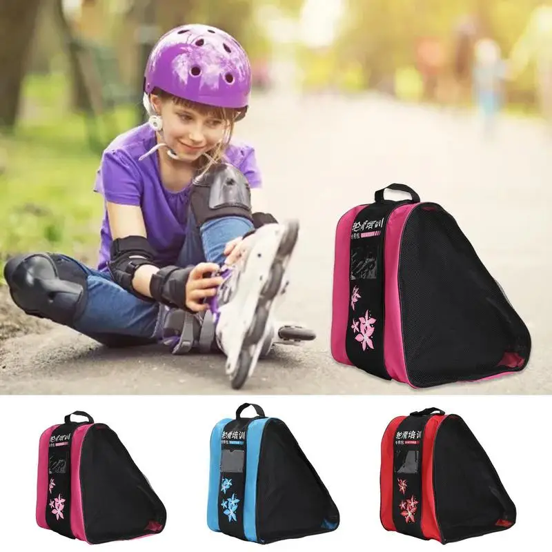 Skating Shoes Bag Waterproof Roller Skate Bag Skating Carrier Kids Adults Skates Bag With Three Compartments For Training Ground