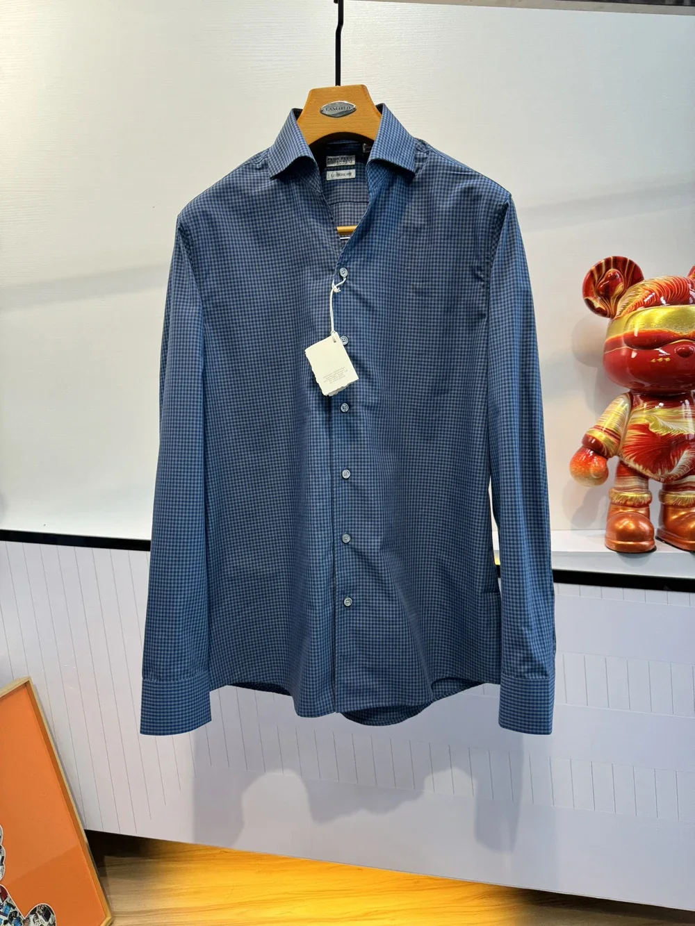 

BILLIONAIRE BLSK CPRT Shirt BC cotton men 2024 new Business lattice comfort Blue high-quality Long sleeve shirt size S-XXL