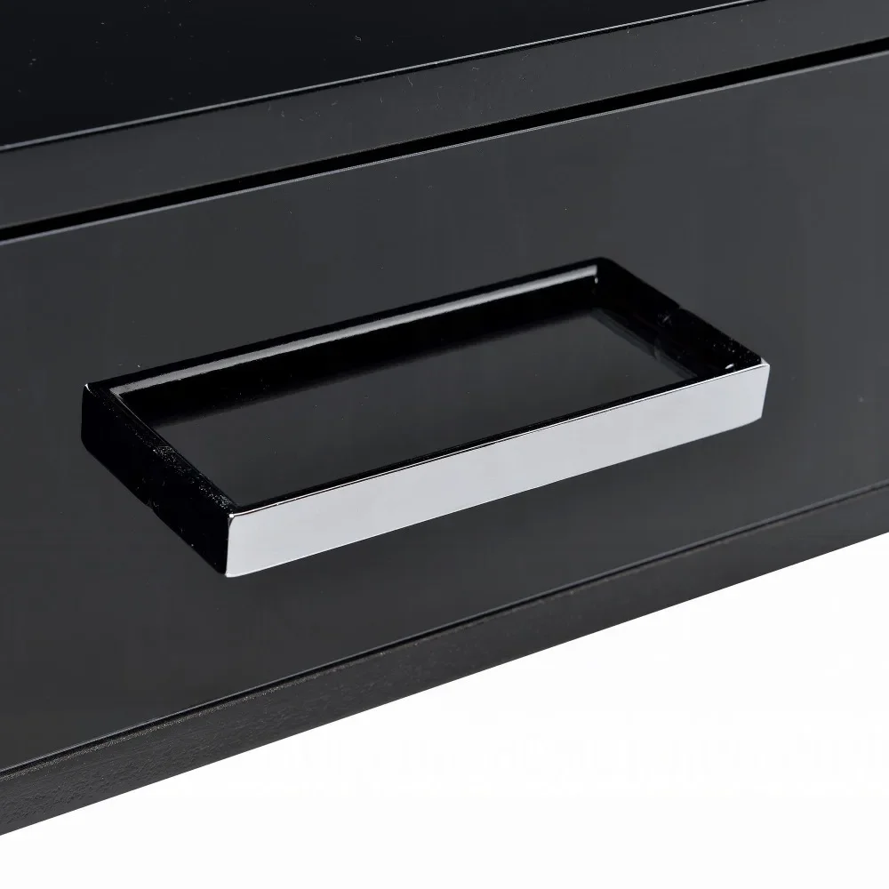 Computer Sit Stand Up Desk, Modern Look While Providing Reliable Stability ,Chrome 2-Drawer Writing Deskit Offers 5