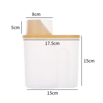 2/1.5 กก.อาหารถังพลาสติกถังถ้วยตวงคอนเทนเนอร์ Moisture-proof ปิดผนึก Jar สัตว์เลี้ยงอุปกรณ์เสริม 8