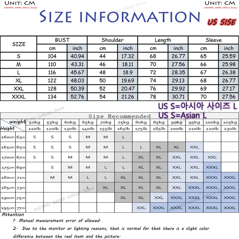 Animal Game Men's Casual Fleece Sweatshirt Zipper Cardigan Jacket Coats Outdoor Tracksuit Men Jumpers Autumn Lightweight Tops