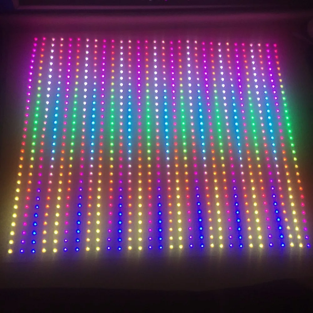 30*24 픽셀 RGB 풀 컬러 APA102C 유연한 LED 픽셀 패널 조명 DC5V, 패널 크기: 50cm*40cm